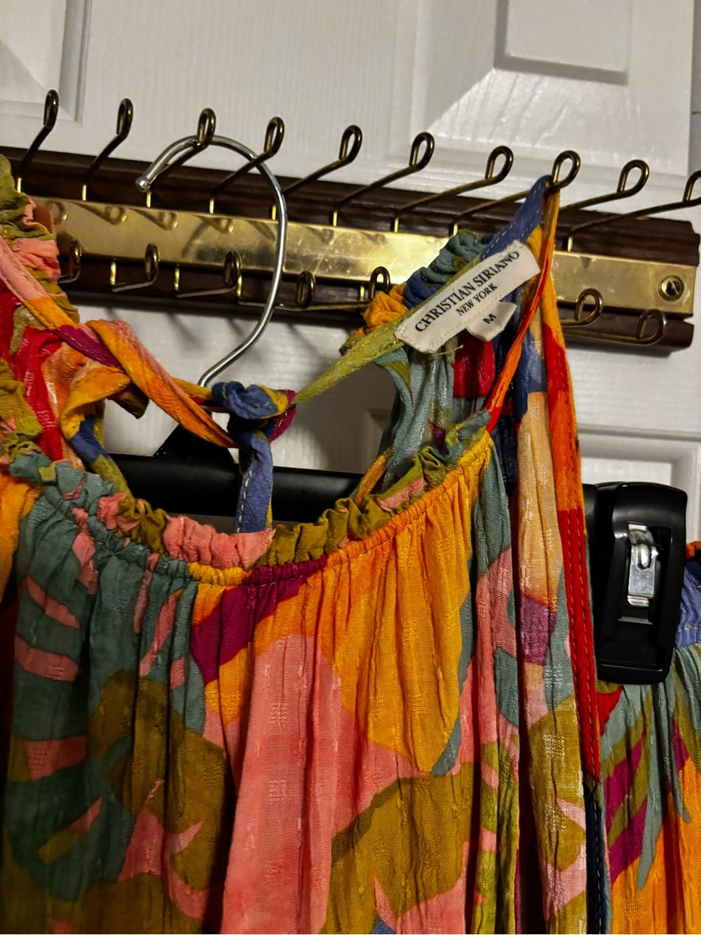 Christian Siriano Orange Multi Tropical Print Halter & Pants - Picture 5 of 9